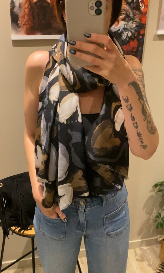 Foulard Coeur (Existe en noir vert ou camel)