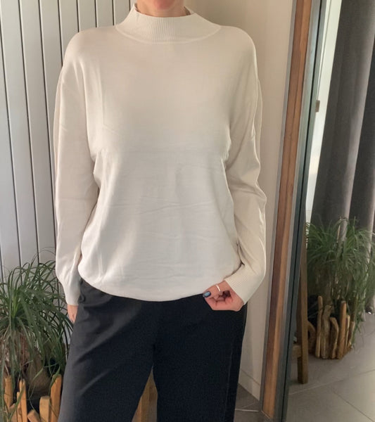 Pull fin Beige